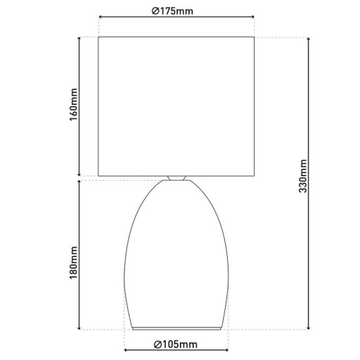 Tischleuchte "AURUM" 33 cm hoch in stahl-blank/grau, aus Metall und Textil, mit E14-Fassung, Beleuchtung für Esszimmer, Wohnzimmer, Diele oder Büro