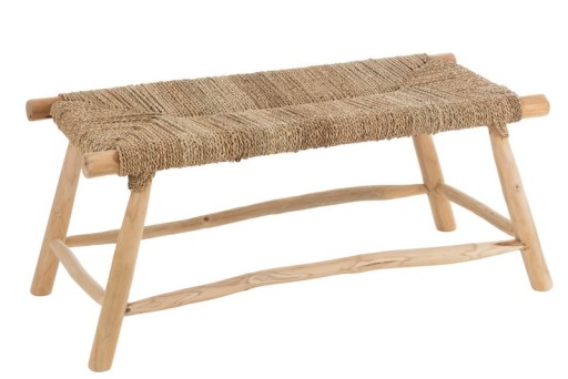 J-Line bank Timo - gras/hout - naturel