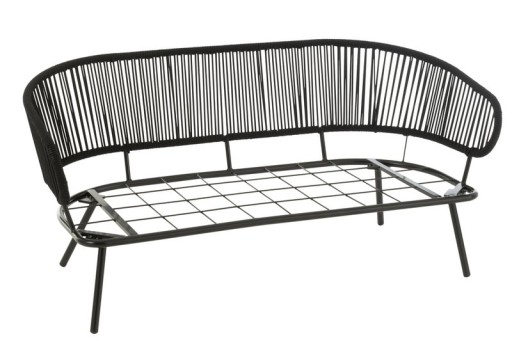 J-Line set of three chair/sofa poa metal/rattan black