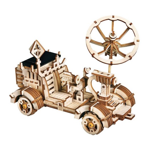 3D Wooden Solar Powered Puzzle Rambler Rover, Robotime, LS401, 18x8.5x13cm