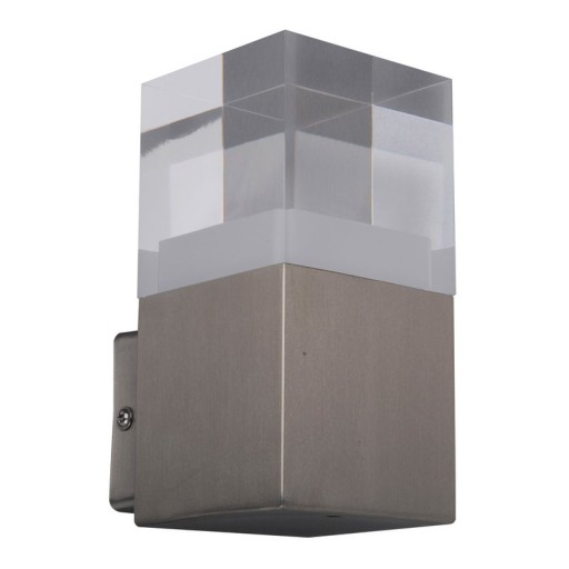 LED external wall lamp "Leah" made of metal and plastic in steel-blank, integrated LED