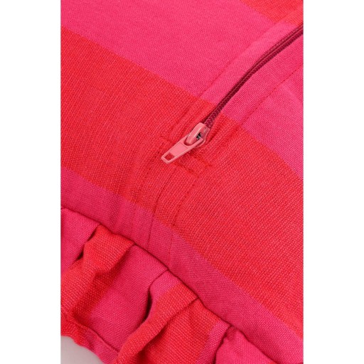 Sierkussen - L45 x B45 x H10 cm - Katoen - Roze, Rood