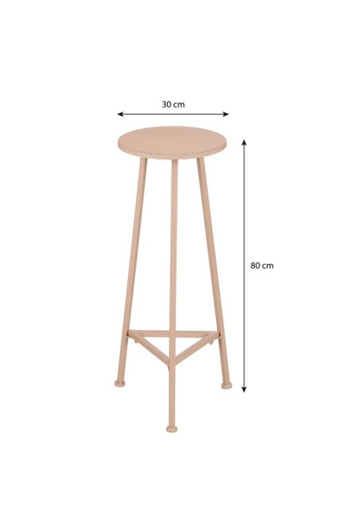 Adine Plant Table - H80 x Ø30 cm - Metal - Light pink