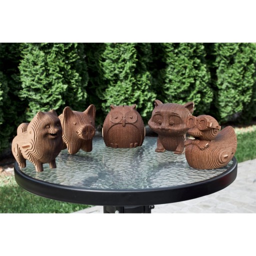 Eco Wood Art (EWA) 3D Houten Bouwset Spaarpot Uil/Owl, 3809, 15x9,1x15,7cm