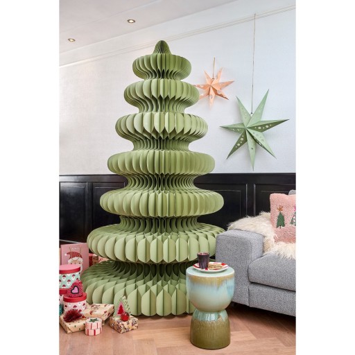 Decoratie Kerstboom - H212 x Ø148 cm - Papier - FSC 100% - Groen