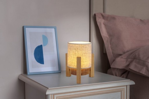 Ackitical lamp "Madita" 19 cm high, in white/nature, with integrated LED, dimmable with touch sensor