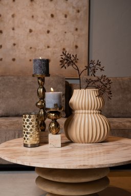 Callain Natural Mango Wood Coffee Table Marble Top