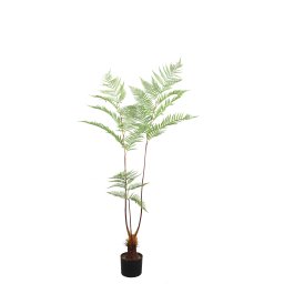 Leaves Sword Fern Plant Green | Kunstvaren in Zwarte Pot 150 cm - Product afbeelding