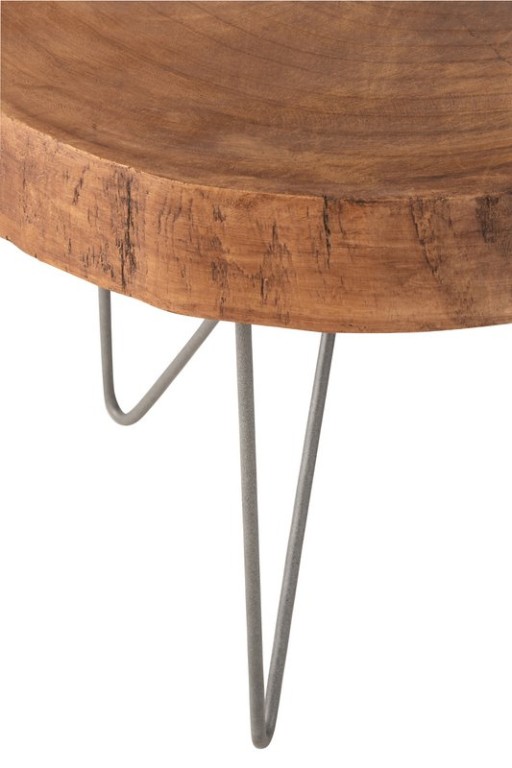 J-Line side table Paulownia - wood/metal - brown - set of 2