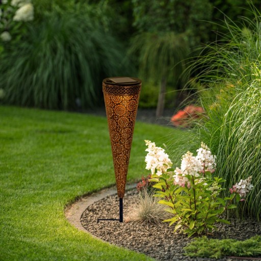 2er-Set LED Solarleuchte "PAULA" , für Außen, Erdspieß aus Metall und Kunststoff in Braun, mit integrierter LED