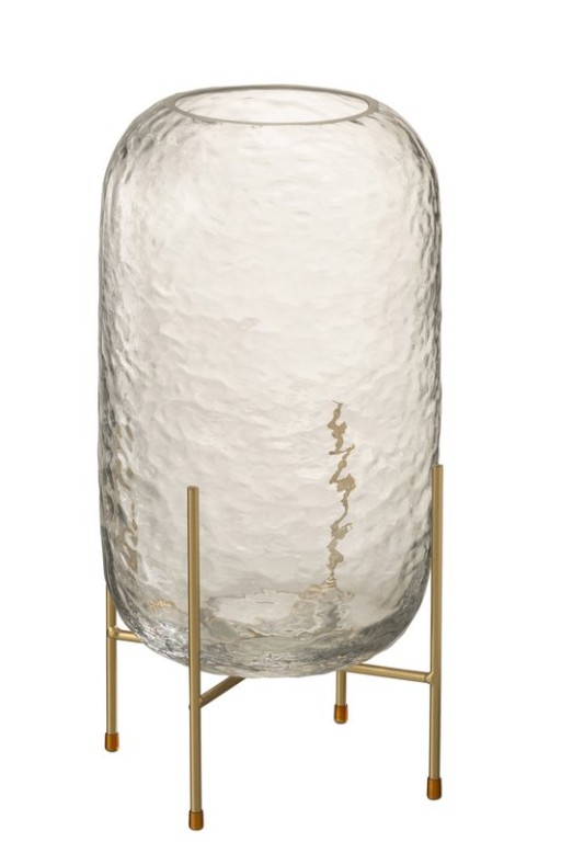 J-Line vase Round On Foot - glass - transparent - large