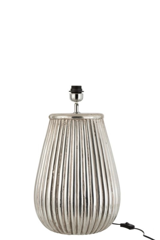 J-Line lamp base Lines - earthenware - silver