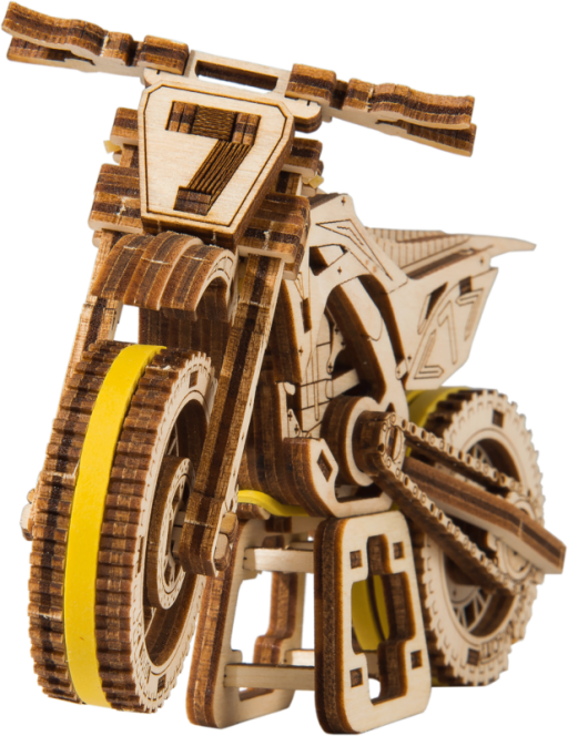 Wooden City Moto Cross, WR343, 13.7x6.2x8.7cm