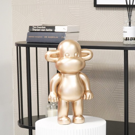 Ornament - Monkey Figurine 'The Legend' -Polyresin - Gold - 33x21x50cm