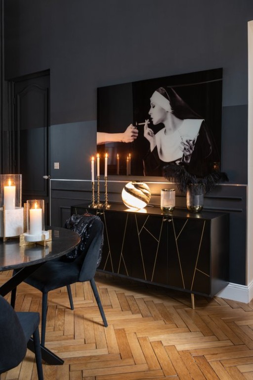 J-Line Wall Decor Non Cigarette Tempered Glass Black/White