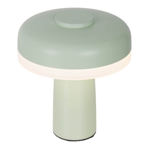 Cordless table light "Pilu", 16.5 cm high, above Ø of 15 cm, metal in MINT, white plastic, integrated LEDs, 280 lumens, dimmable by touch sensor, warm white