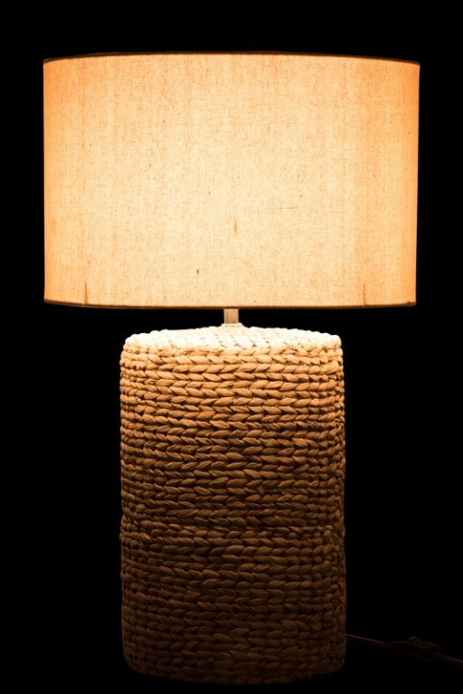 J-Line lamp base + Shade Thick Braid concrete/cotton - natural - large