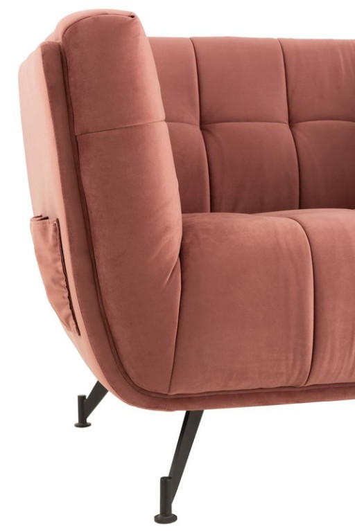 J-Line lounge chair 1-seater - textile/wood/metal - antique pink