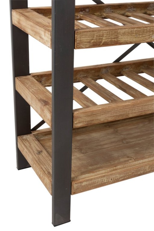 J-Line wine rack 50 bottles + glasses - wood/metal - nbaturel