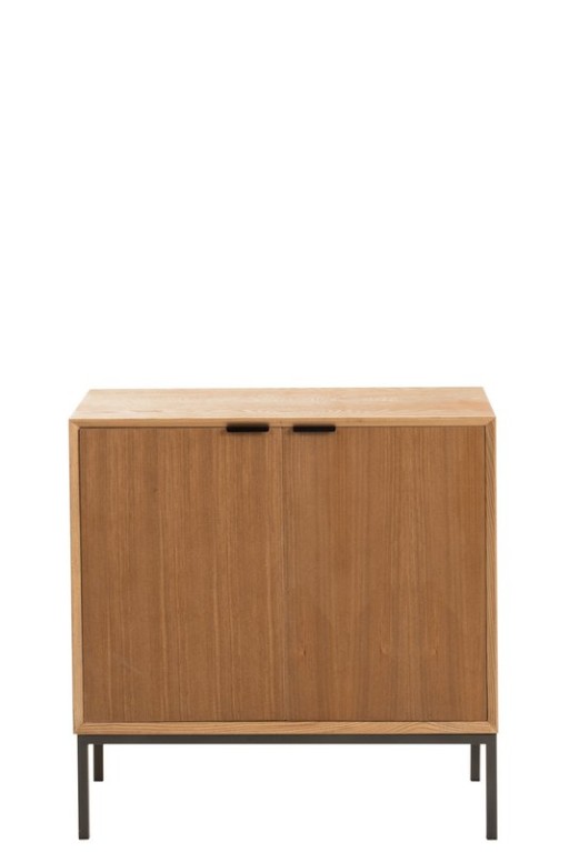 J-Line cabinet on legs - 2 doors - wood/metal - natural