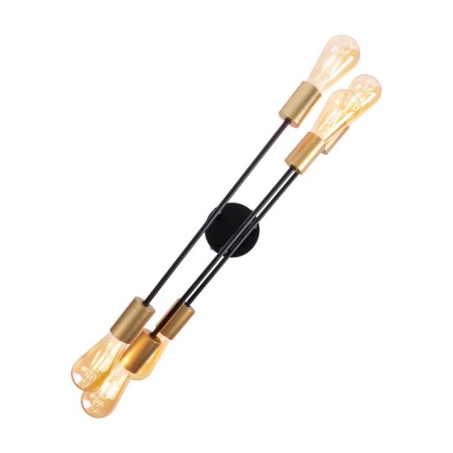 Ceiling light "Modo" 6-flame made of metal in black, versions gold, E27 socket, ceiling lamp for living room, dining room, kitchen, hallway, hallway or office with a Øvon 54.5 cm
