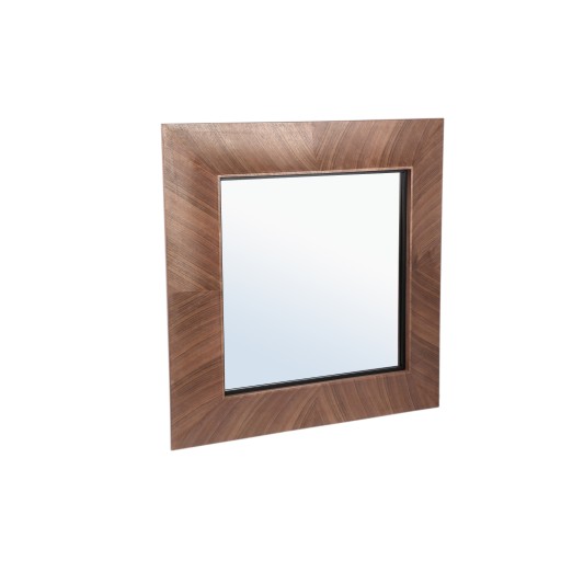 Gezzy Natural Wood Veneer Mirror Curl Frame Square