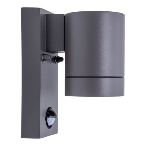 Outside wall lamp "Romb" with motion detector, anthracite -colored aluminum, timer, changeable lamp, 7 x 12.5 x 16.4 cm