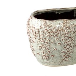 Avis Cream Ceramic Pot Oval Shaped Scales High