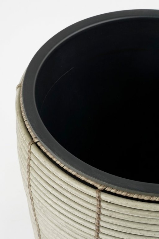 Durban Flowerpot Outside - Set of 3 - H36 x Ø40 cm - Recycled plastic - Gray