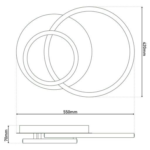 LED ceiling light "Kirk", made of metal in black, integrated LEDs, lighting for living room, office or entrance area