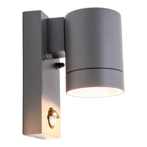 Outside wall lamp "Romb" with motion detector, anthracite -colored aluminum, timer, changeable lamp, 7 x 12.5 x 16.4 cm