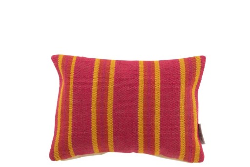 J-Line cushion Rectangle Anna - jute - pink/yellow