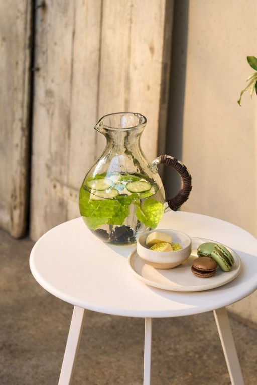 Seatle side table outside - H58 x Ø38 cm - Metal - White