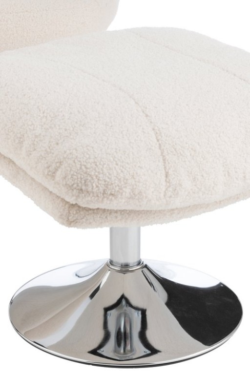 J-Line Relax Zetel+ Voetbank Metaal/Multiplex Creme/Zilver