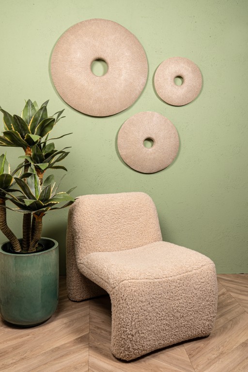 Kathelle Cream Poly Round Sandstone Wallpanel M