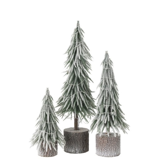 J-Line Kerstboom A+Led Kunststof Sneeuw Groen Large
