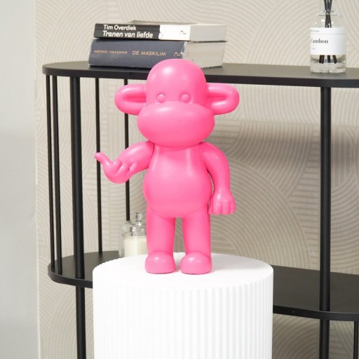 Ornament - Hang Loose Monkey Figurine 'The Legend' - Polyresin - Pink - 33x21x50cm