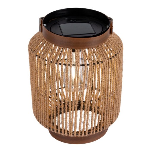 LED solar light "Korbinian" decoration for the outdoor area made of metal, plastic and cord in nature, with firmly built -in LEDs.