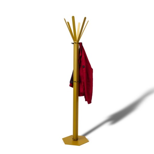 Gorillz Molto - Industrial - Standing Coat Rack - 14 Coat Hooks - Yellow