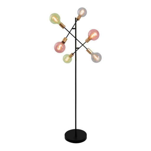 Standing lamp "Modo" made of black in black, versions in gold, E27 socket, floor lamp for living room, dining room, kitchen, hallway, hallway or office, 150 x 49 cm