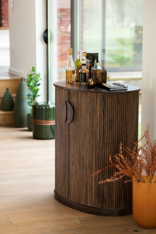 J-Line Cabinet Reyi Mango Wood Dark Brown