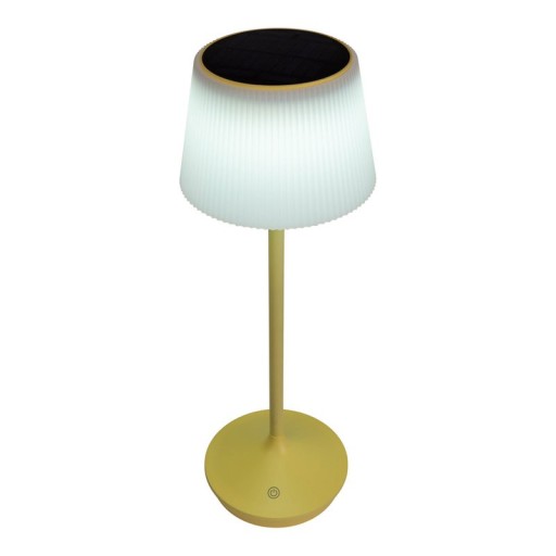 Solar battery lamp "Emmi" 38 cm high, umbrella Ø 13 cm, metal in yellow and white plastic, for the outdoor area, dimmable CCT.