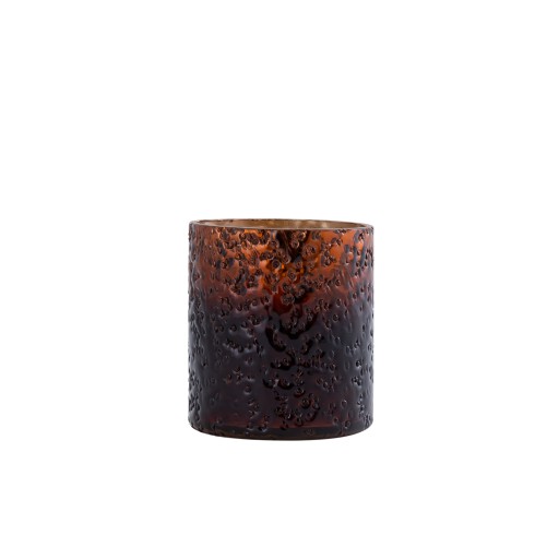 Saida Brown Glass Tealight Beaded Dark Bottom