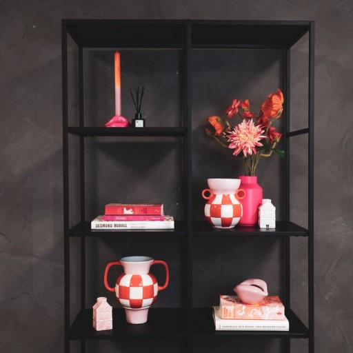 Vase - Jug - Ceramics - Orange/Pink - 22x14,5x22,5cm