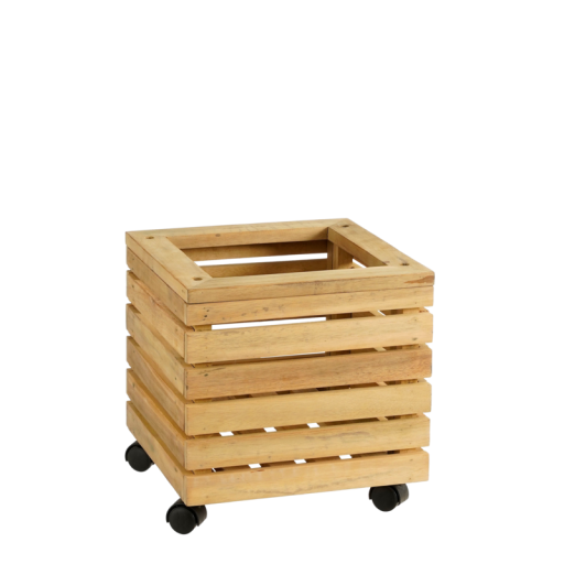 Glenwood Plantenbak op Wielen Wielen | Planter Square L35 x B35 x H35 cm | Acaciahout - Bruin