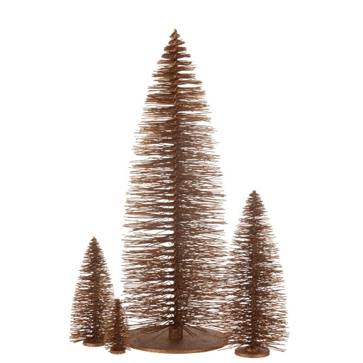 J-Line decoratie Kerstboom Glitter - hout - bruin - extra large