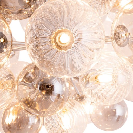 Pendelleuchte "SPHERE" Ø 75cm, au s Metall und Glas mit verschiedenen Strukturen, Beleuchtung für Wohnzimmer, Esszimmer oder Büro.