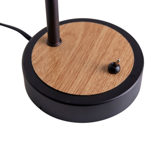 Table lamp "Fumoso", table lamp made of metal and glass in black, with E14 socket, for dining room, living room, hallway or office, table lamp 34 cm high