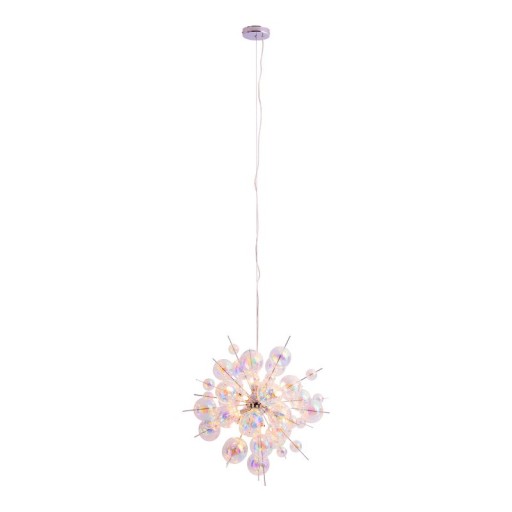 Pendant lamp "explosion" made of metal and iris glass, G9 frames, hanging lamp for dining room, living room, hall or office, Øca. 65 cm