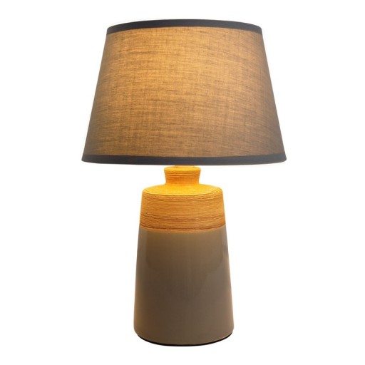 Ceramic table lamp "Talia", table lamp made of ceramic, beige/gray, with E14 socket, for dining room, living room, hallway or office, 31 cm high